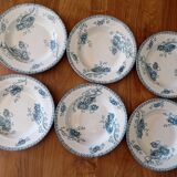 Iron earth soup plates Sarreguemines Royat