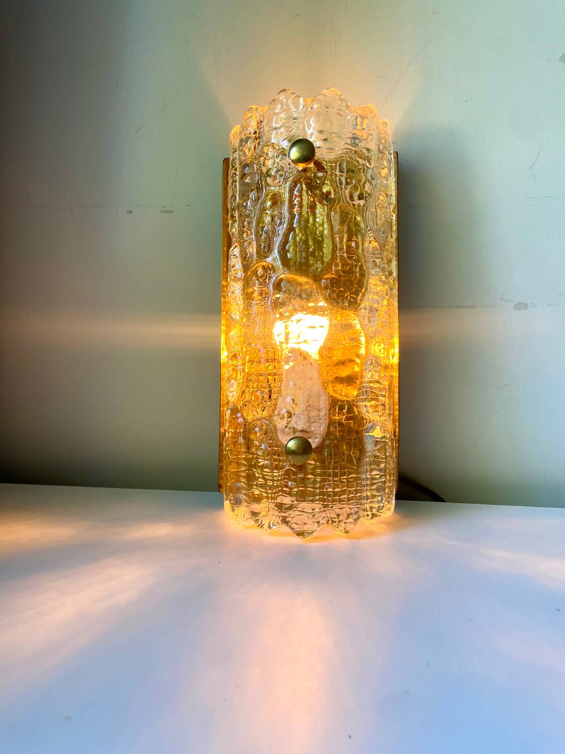 Glass & Brass wall sconces design by Carl Fagerlund for Orrefors /Lyfa