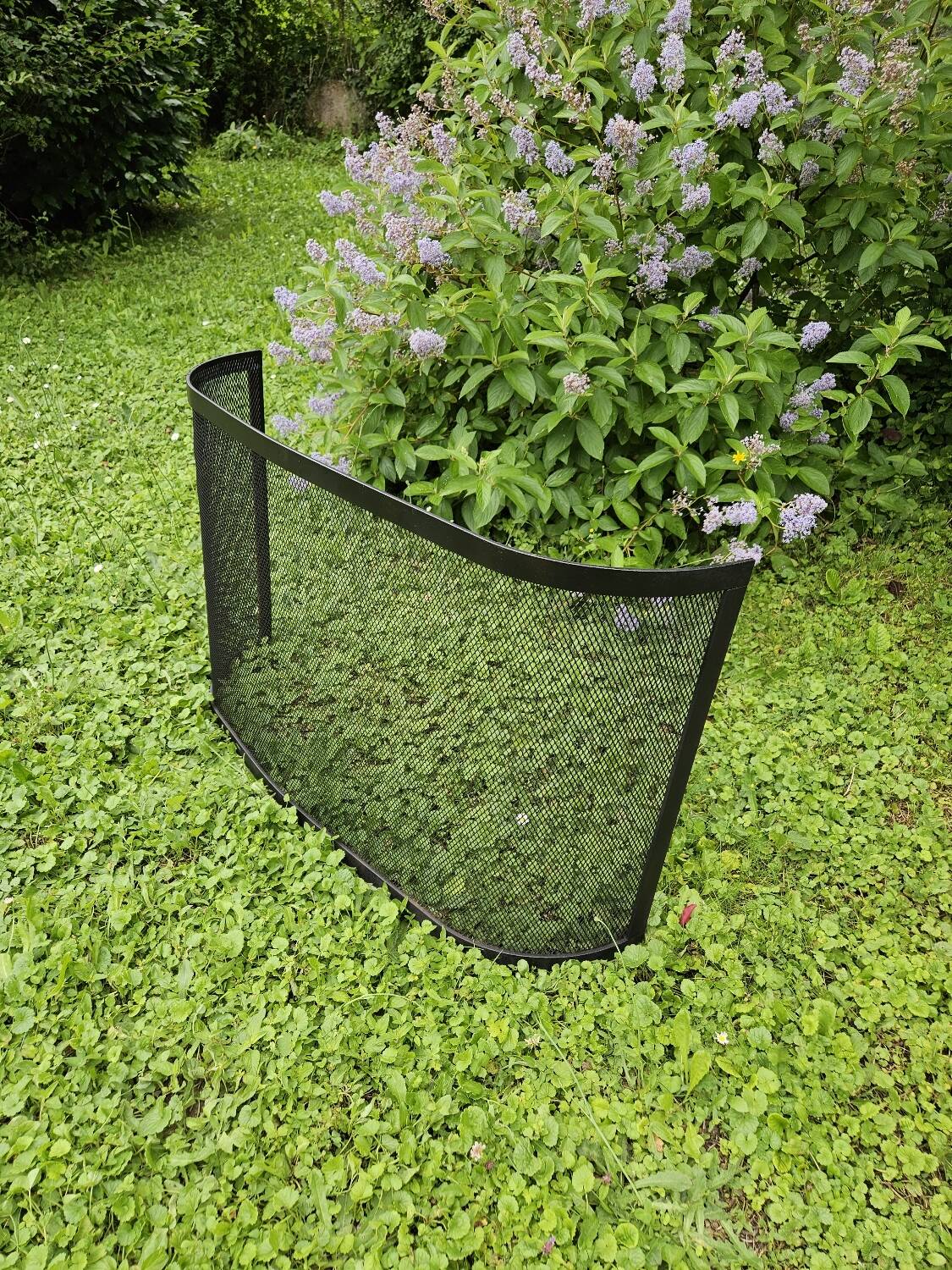 Curved chimney fire screen