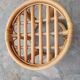Rattan pouf burlap