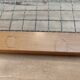 Vintage wall coat rack in light wood 4 double hooks in matt metal mesh hat holder