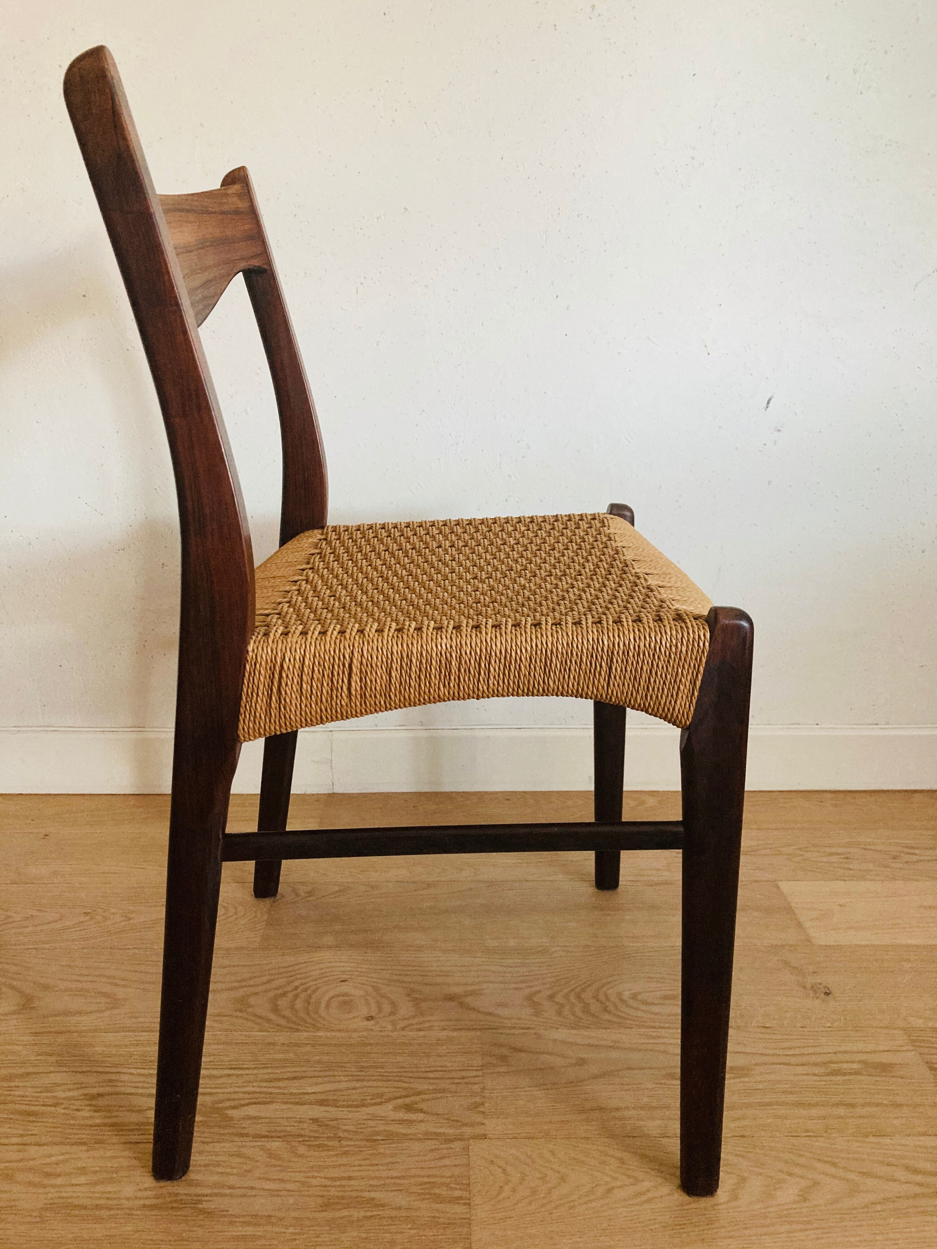 Suite of 4 Scandinavian chairs rosewood - Glyngøre Stolefabrik vintage 60s