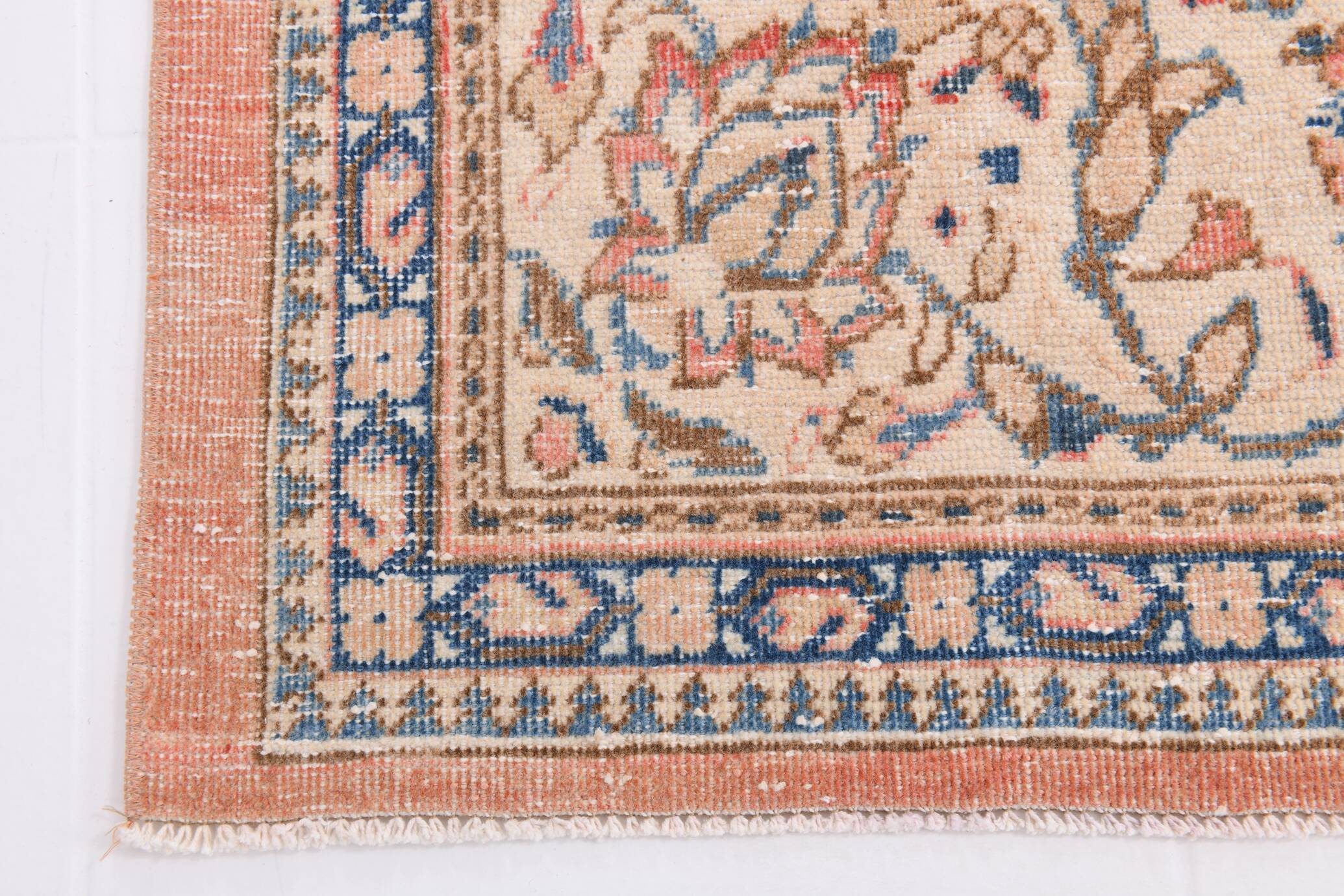 Tapis persan classique rose et bleu 9x12, 280x382 cm