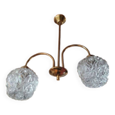 Lustre vibtage en cristal et bronze