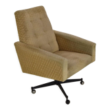 Fauteuil pivotant avec roulettes du milieu du siècle années 1970