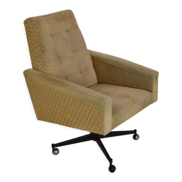 Mid-century swivel armchair with wheels 1970's