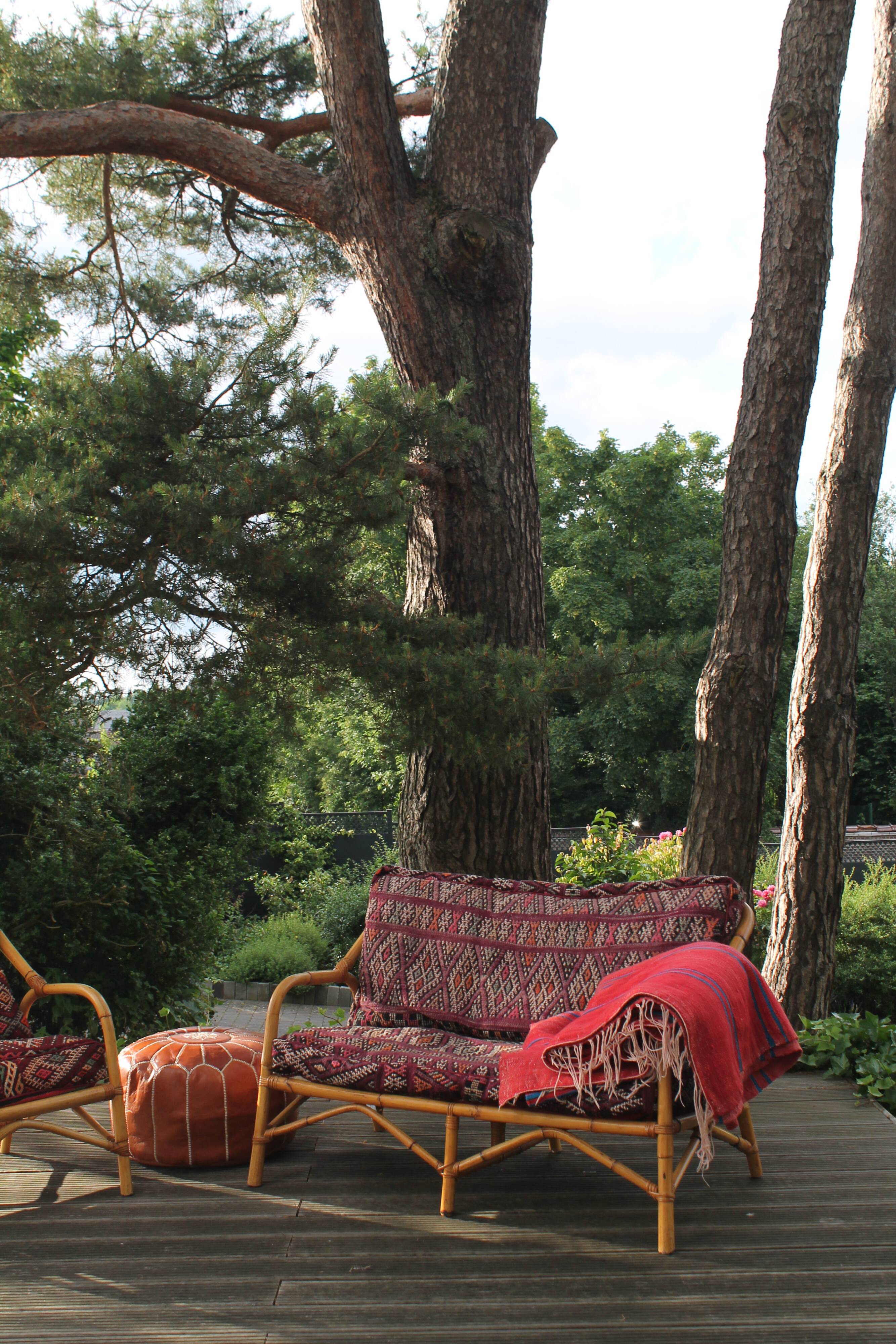 Vintage bamboo sofa 90