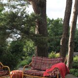 Vintage bamboo sofa 90