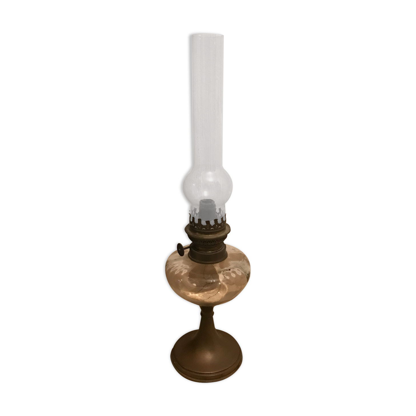 Pigeon brand copper oil lamp