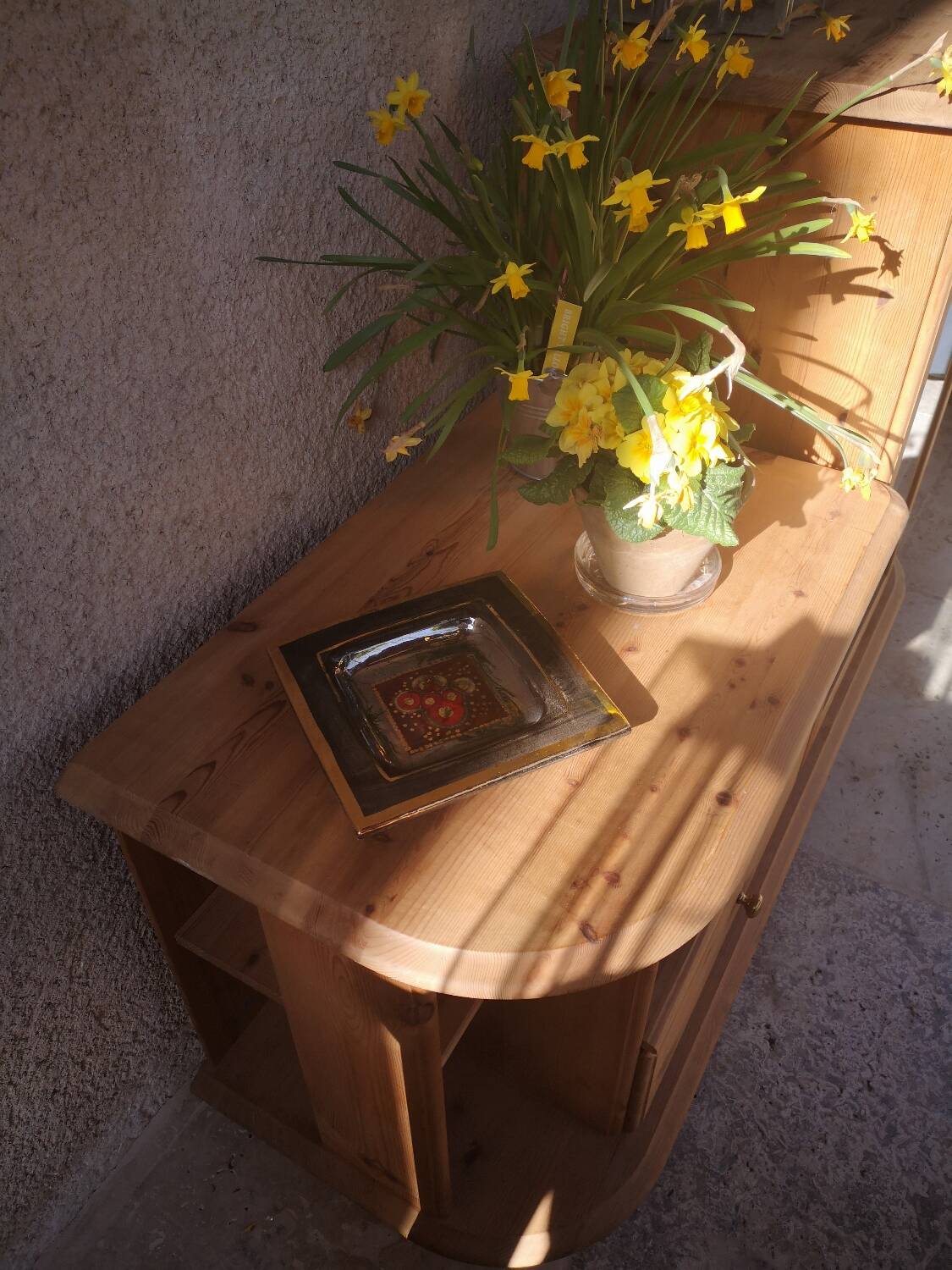 Antique asymmetrical pine furniture