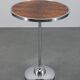 1950s Czechoslovakian walnut & chrome round side table, refurbished