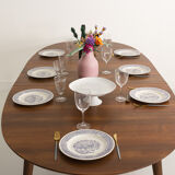 Custom-made solid walnut dining table with 4 extensions, for 6 to 16 people