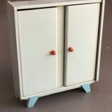 Armoire de poupée en bois années 50