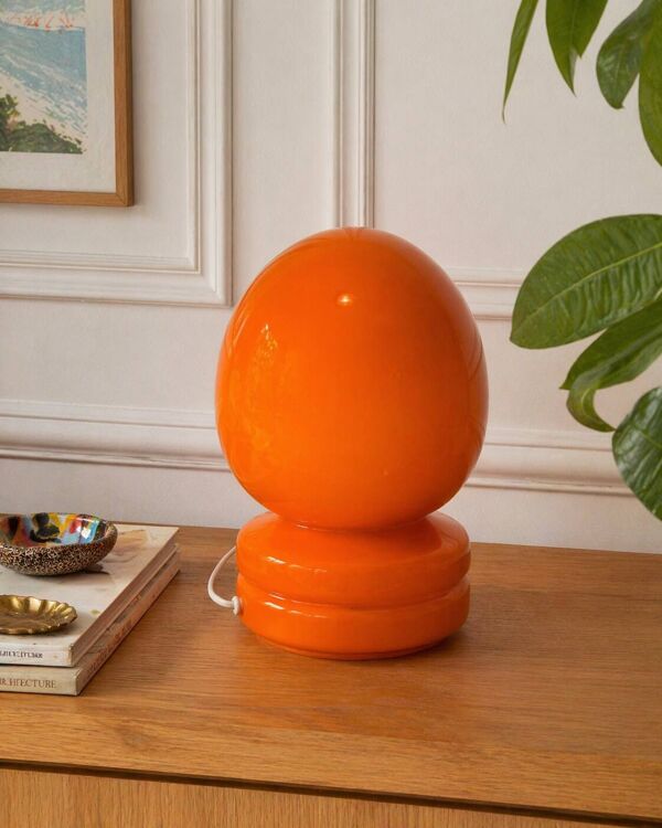 Lampe champignon orange 70s