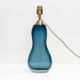 Pair of Italian Mid-Century Blue Murano Sommerso Glass Table Lamp