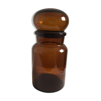 Amber Glass apothecary jar