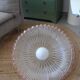Large vintage Murano suspension in textured glass with a pink edge.