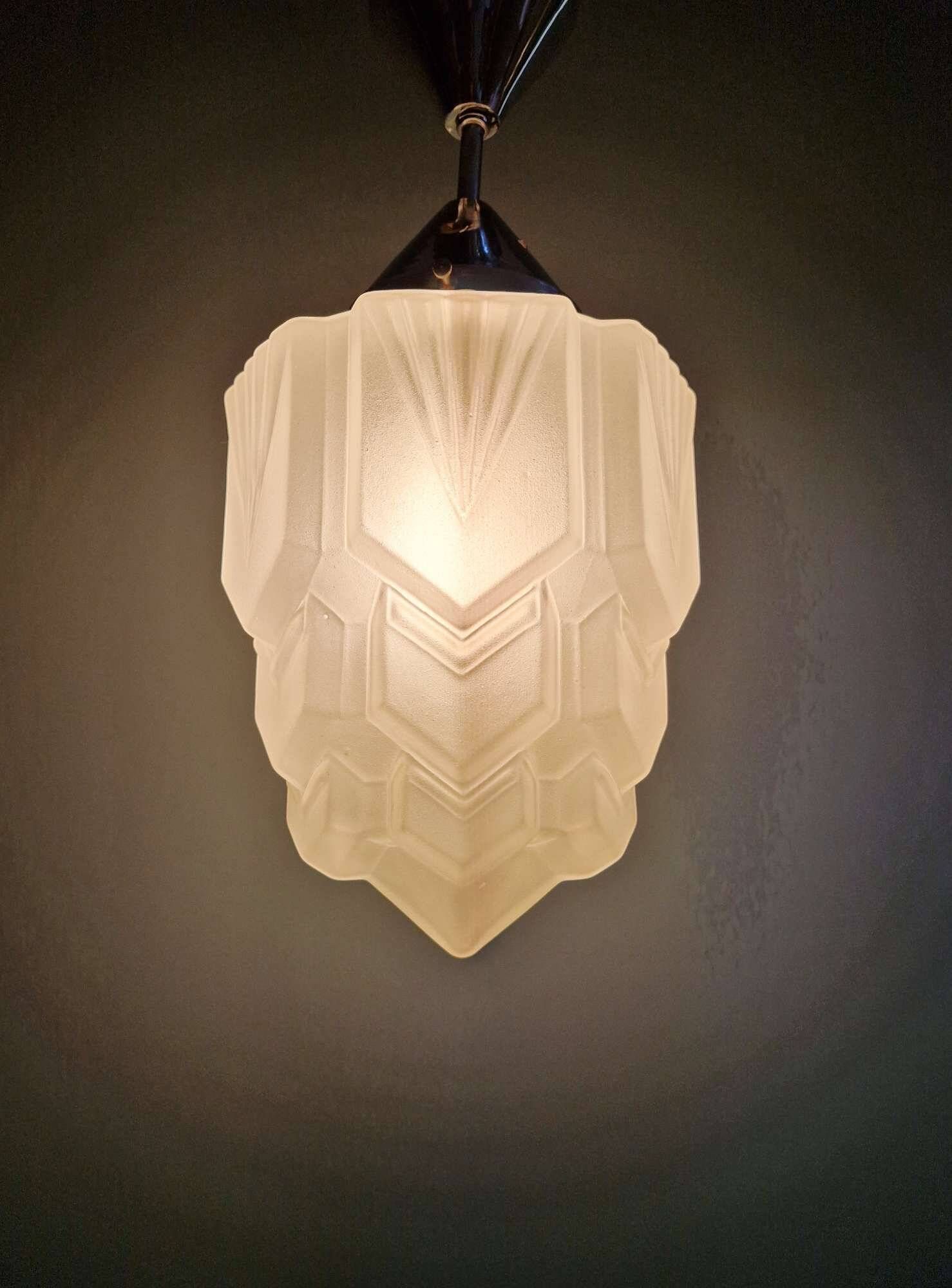 Art Deco suspended glass skyscraper, 1920s-30s.