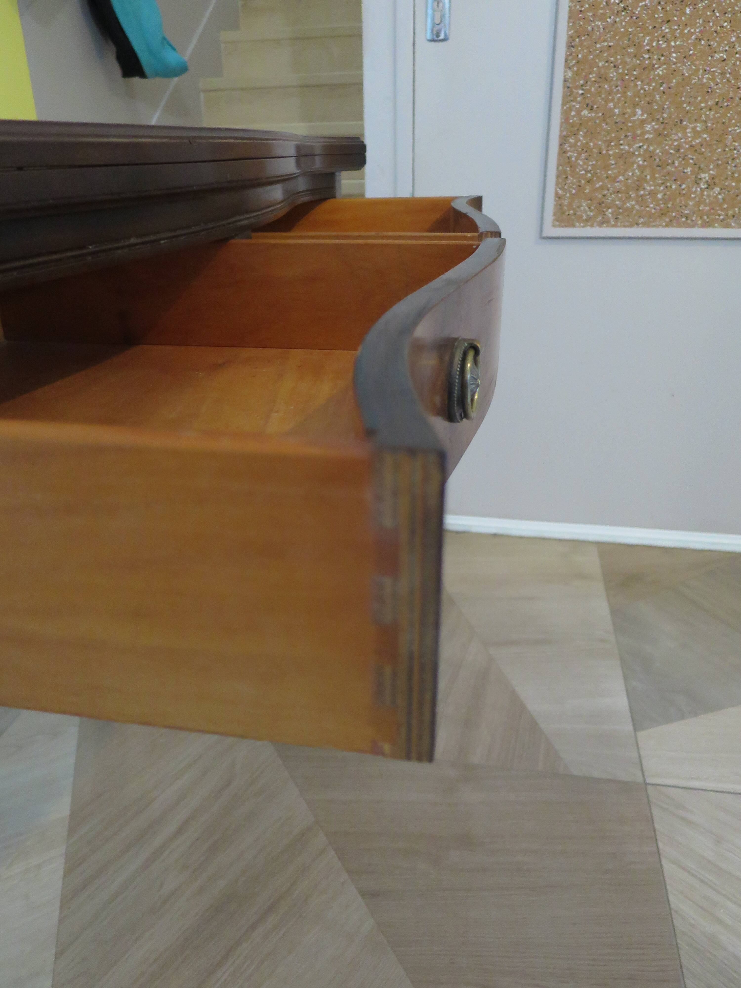 Table d’appoint extensible -Bureau-Années 80-Louis XV-teinte acajou