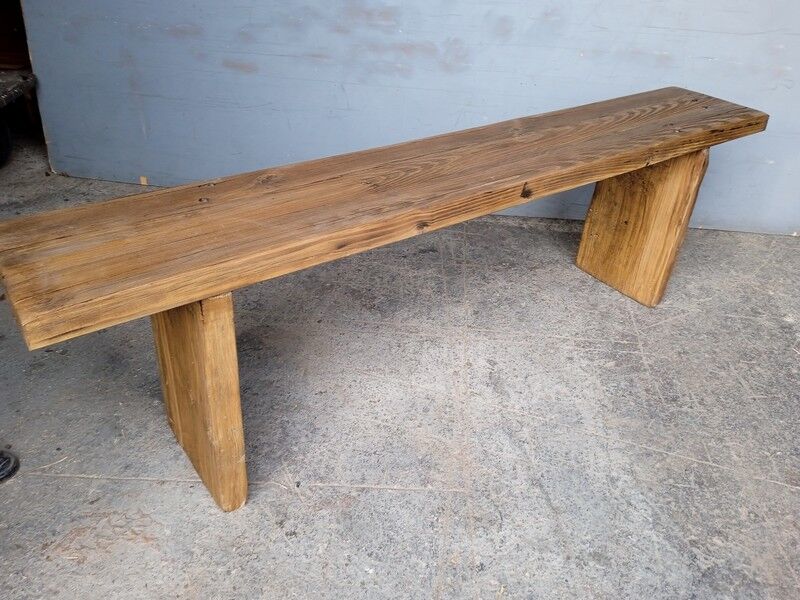 Solid wood bench patinated 160cm