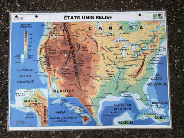 Ancienne carte MDI États-Unis USA vintage