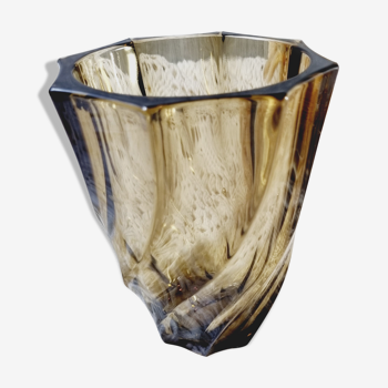 Vase en verre moulé moka Quelle