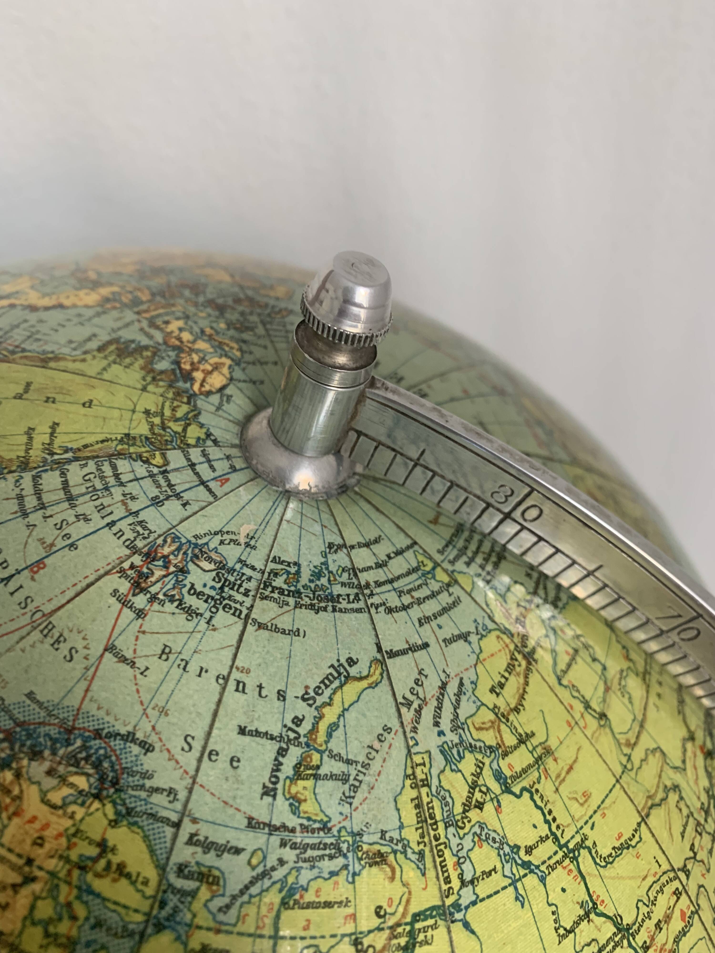 Vintage 1950 German Columbus World Map Globe - 53 cm