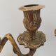 Pair of vintage brass 2-candle candelabra candlesticks