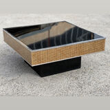 Plexiglas coffee table and inlaid cushioning 1970