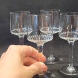 6 anciens verres à Porto en cristal taillé lances