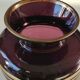 Verrerie Boom d’Anvers ball vase, Murano style. Amethyst color/Horizontal gold bands