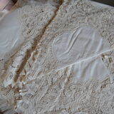 Hand embroidery tablecloth 170x260 + 12 matching towels