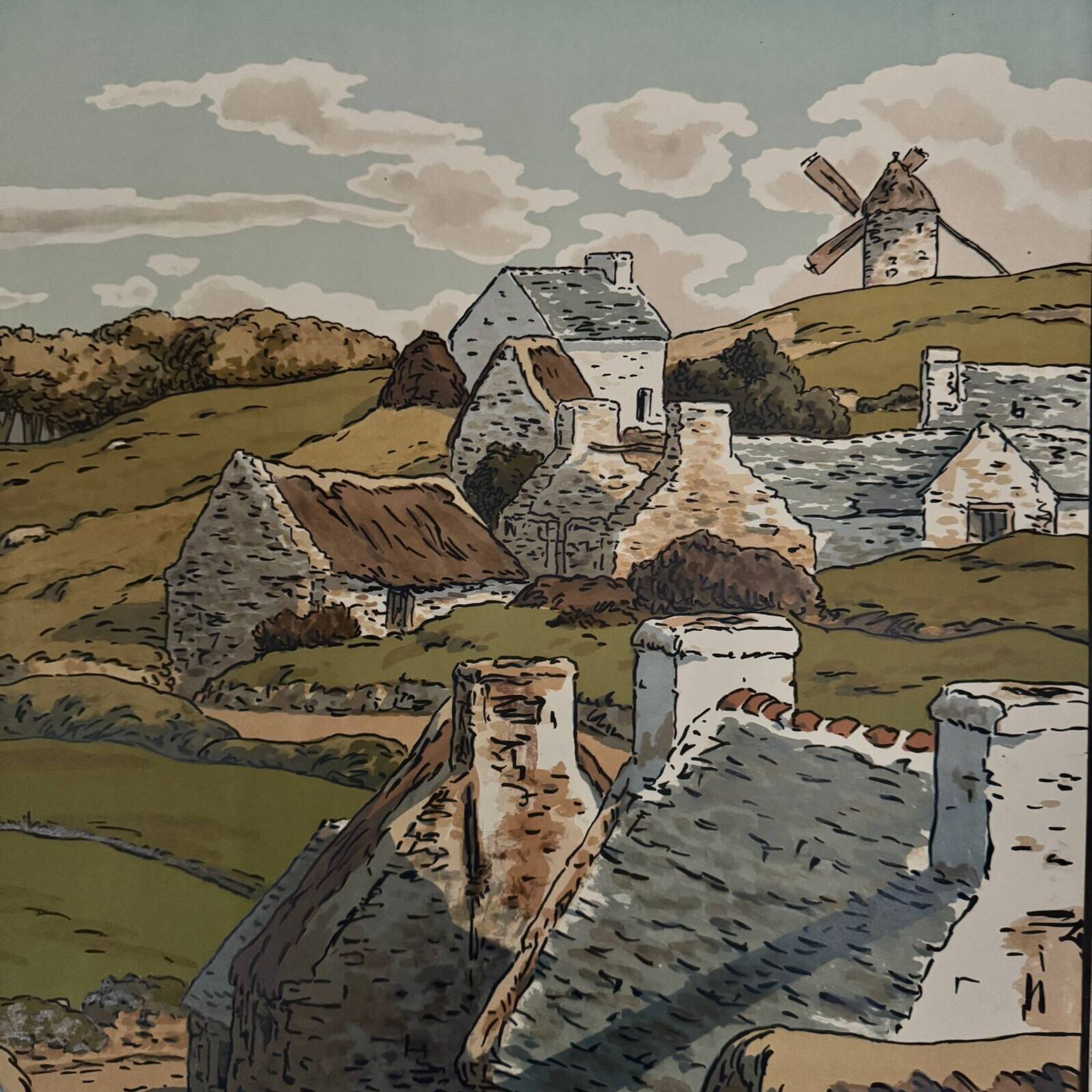Lithograph by Henri Rivière, Aspects of Nature - The Valley