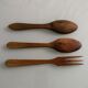 Trio of vintage wooden cutlery