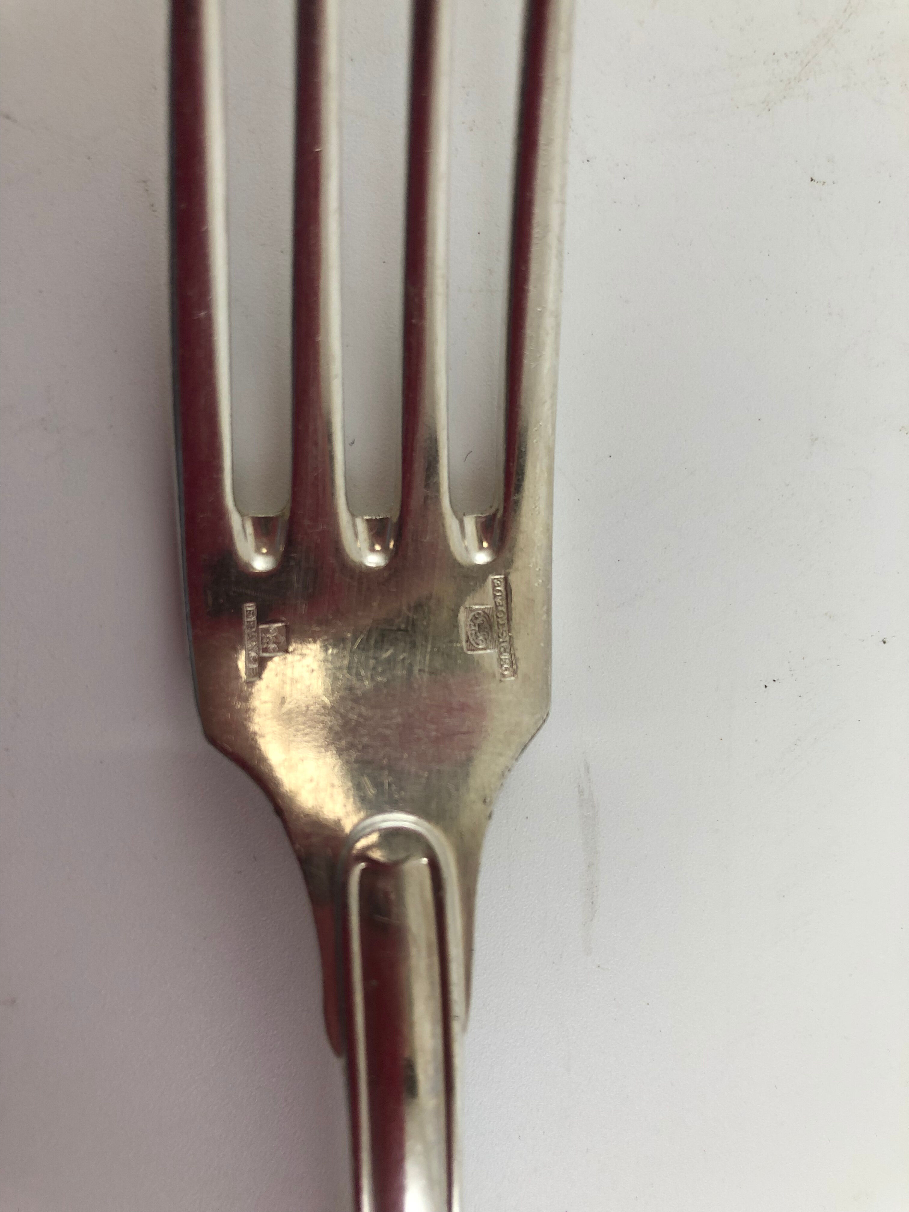 Christofle 10 forks in silver metal model Versailles