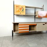 Mid century italian free standing wall unit, 1950s