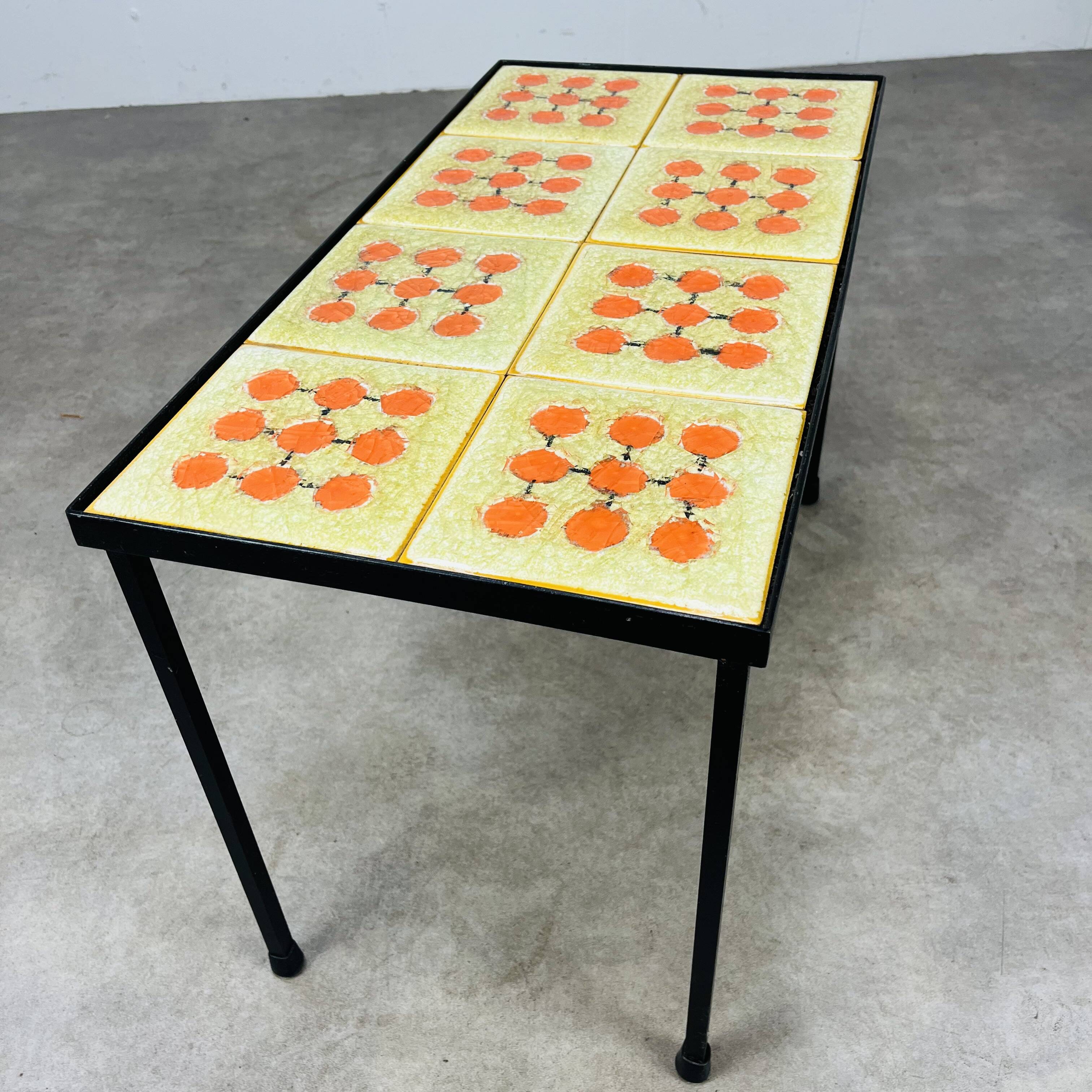 50s ceramic side table, modernist style