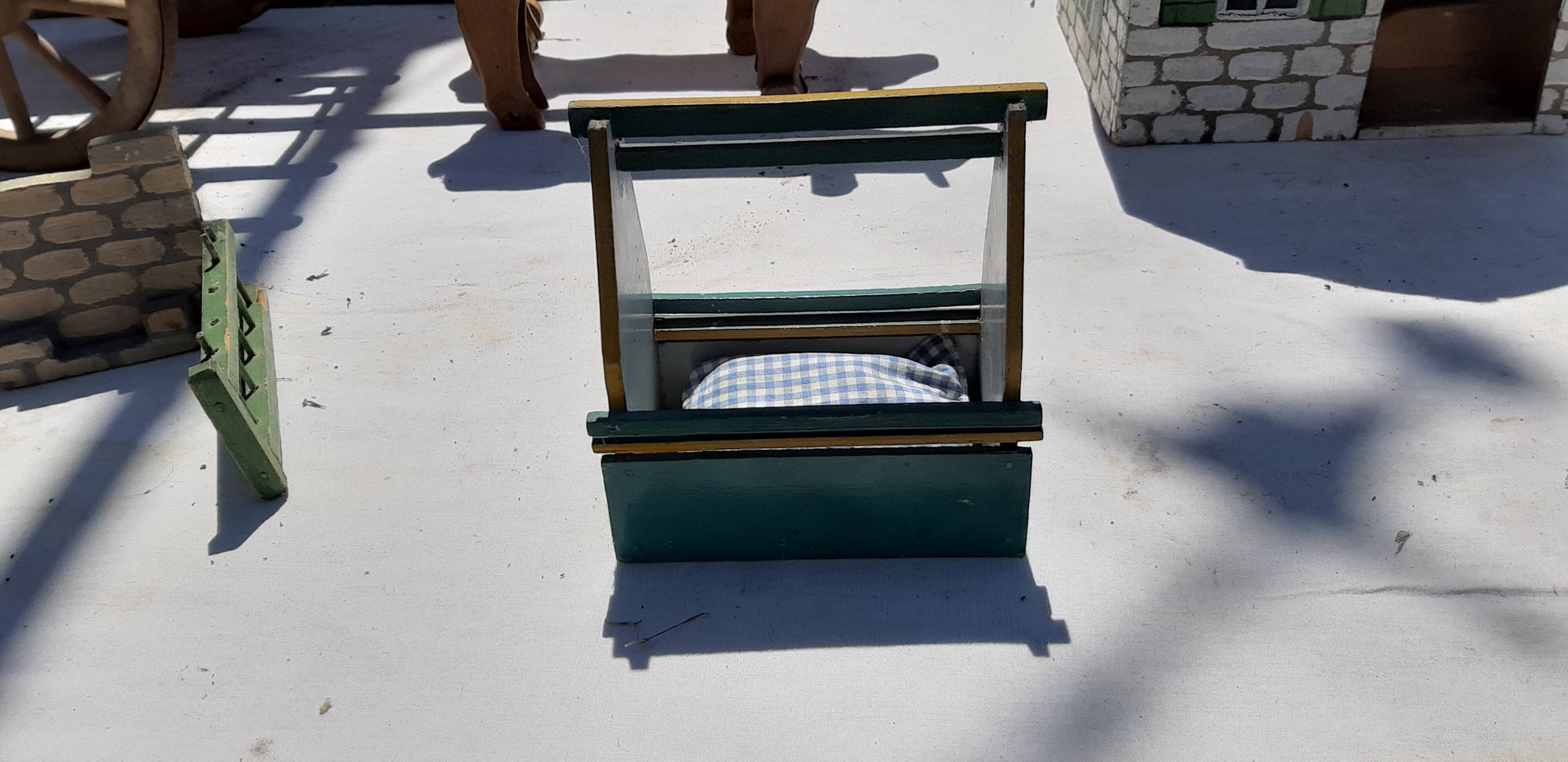 Set of old wooden toys from the farm