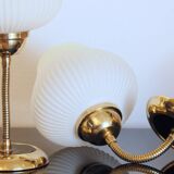 Pair of brass tulip wall lights
