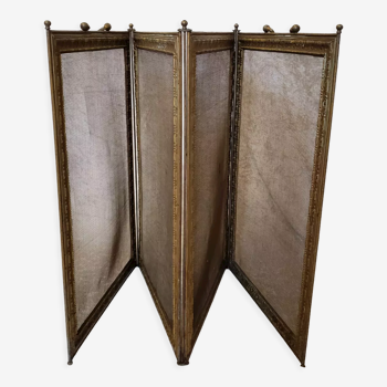 Brass and bronze steel firewall 4 panels XIX°