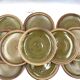 12 green Pierre Digan plates, diameter 25.5 cm, from the 70s