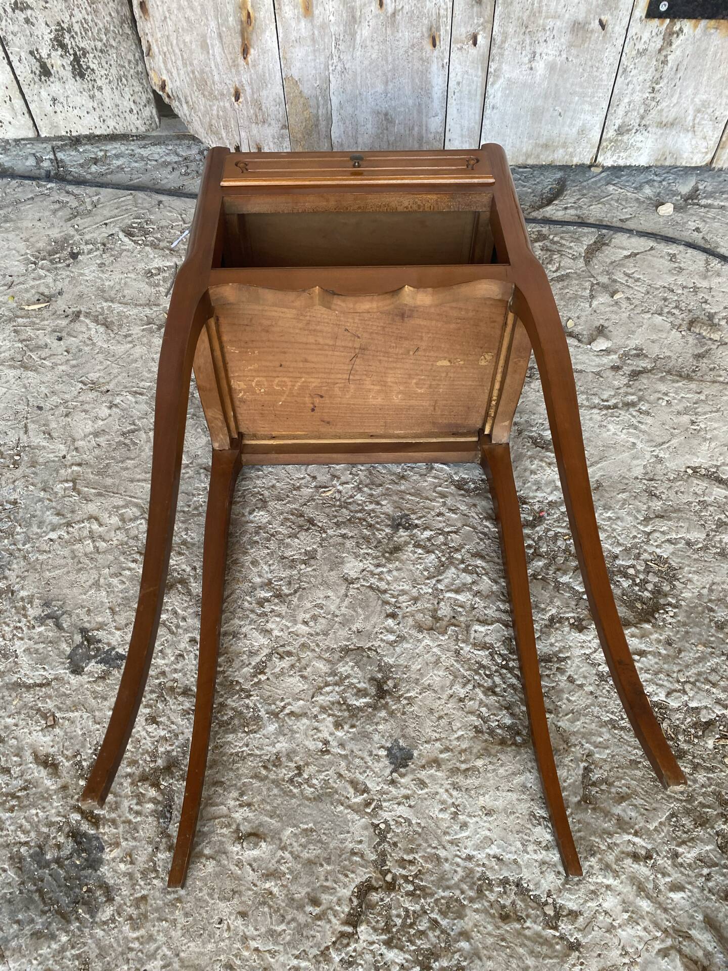 Antique nightstand louis xv style cherry wood drawer + vintage case
