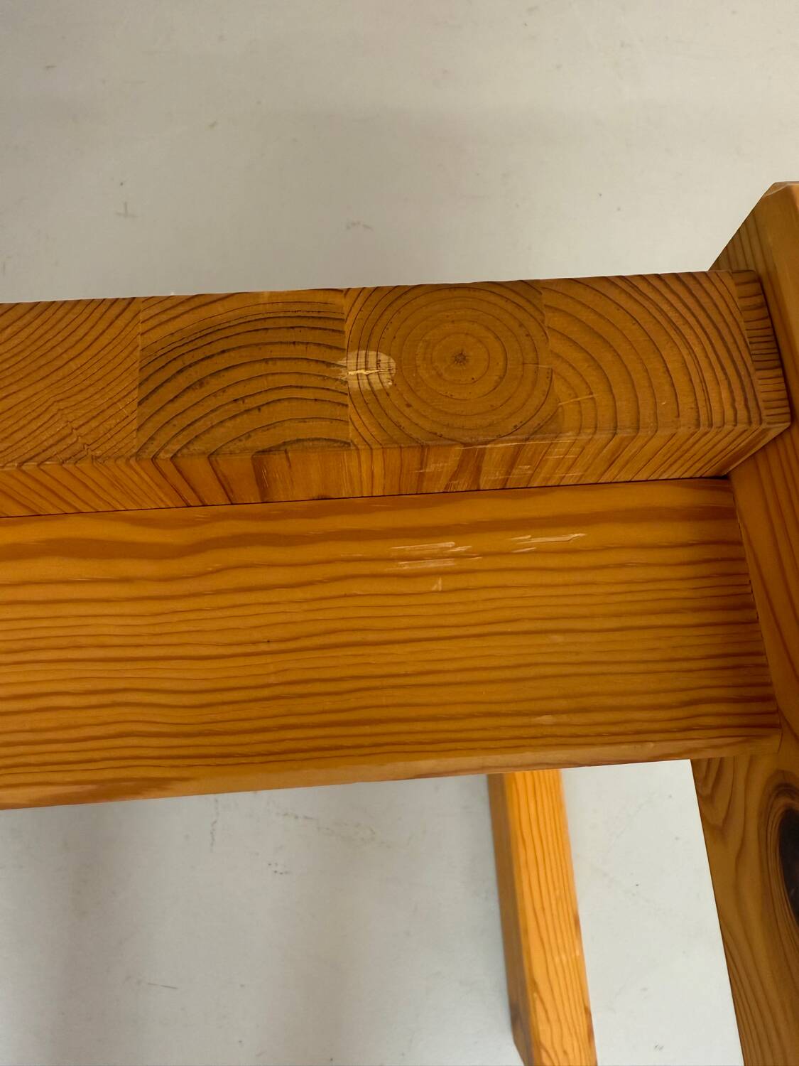 Vintage brutalist coffee table Swedish pine design Yngve Ekström Swedese