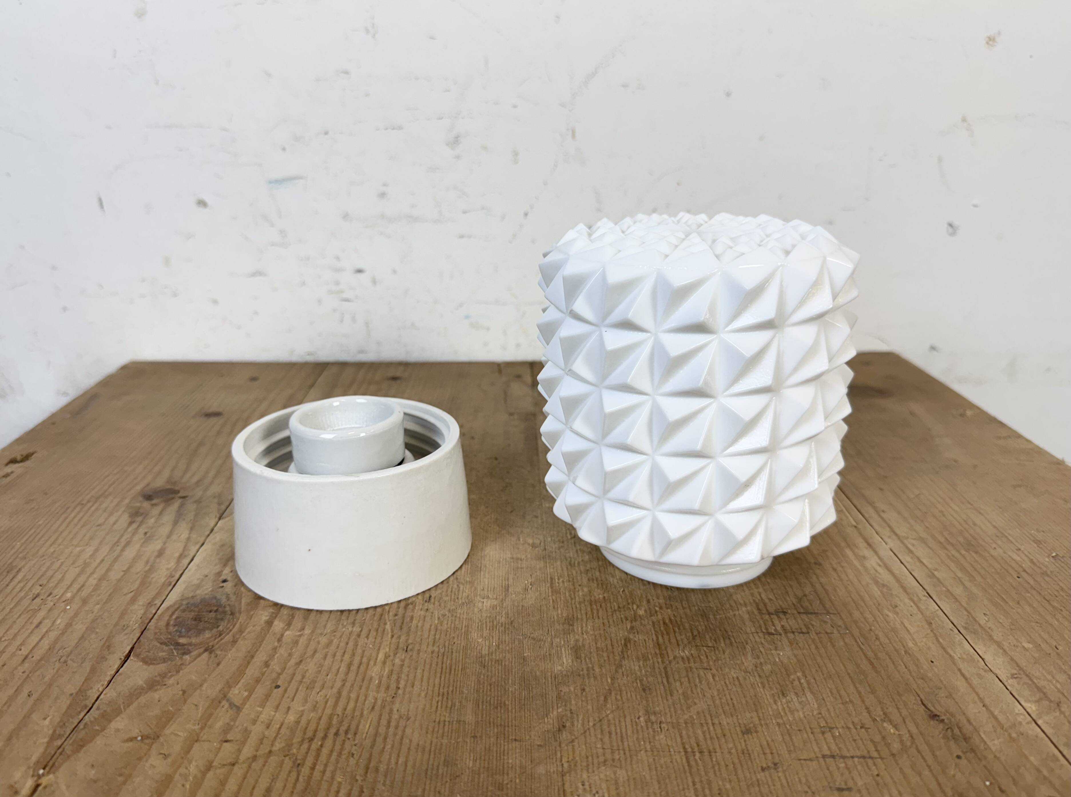 Vintage White Porcelain Ceiling Light, 1970s