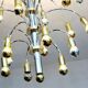 Post-modernist 24-light chandelier in chrome and gold metal, Germany 1970s