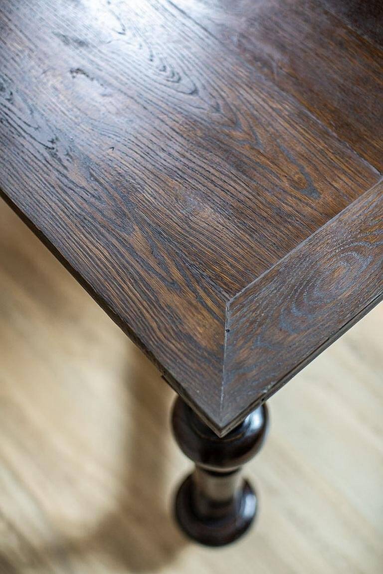 Antique Rectangular Oak Dining Table, 1890s