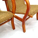 Chaises en corde vintage, 1970