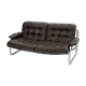 Chrome tubular framed two seater sofa