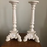 Pair of column candle holders