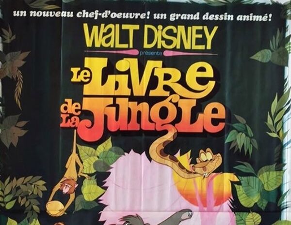 Affiche originale de 1967 le livre de la jungle format très rare 160x240 cm